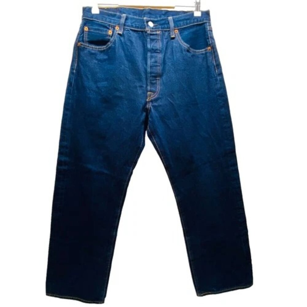 Levi's 501 Jeans Men's (35x30 Tag) Blue Dark Straight Button Fly (34x29 Fit) EUC